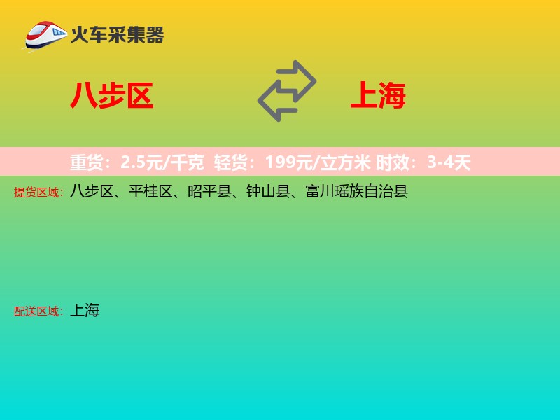 八步区到上海物流专线