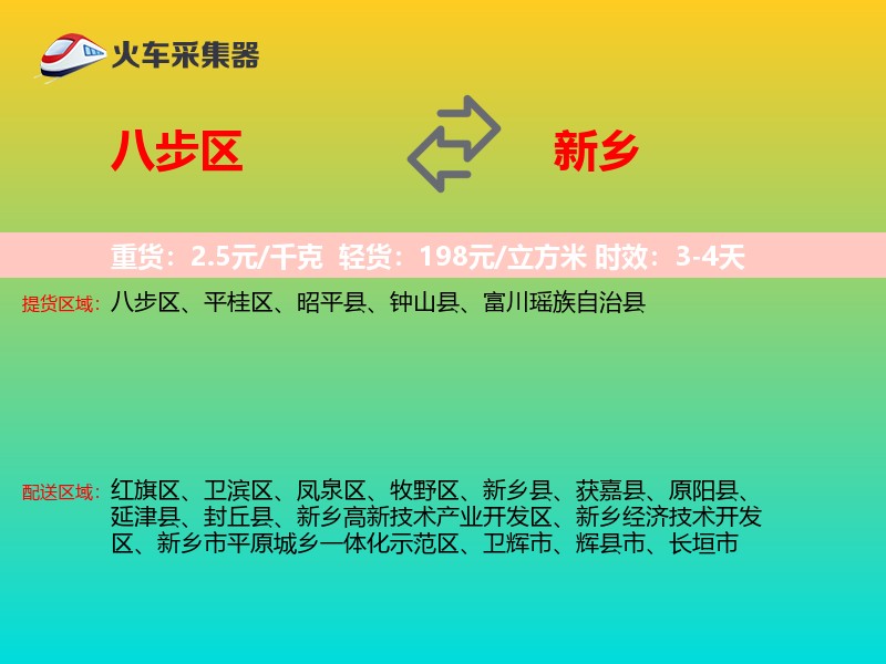 八步区到新乡物流专线