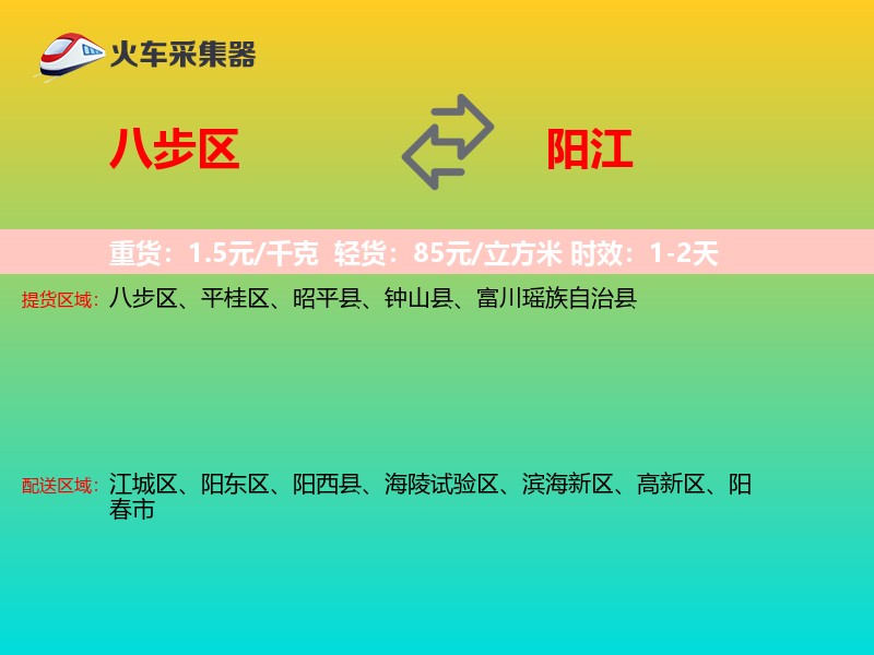 八步区到阳江物流专线