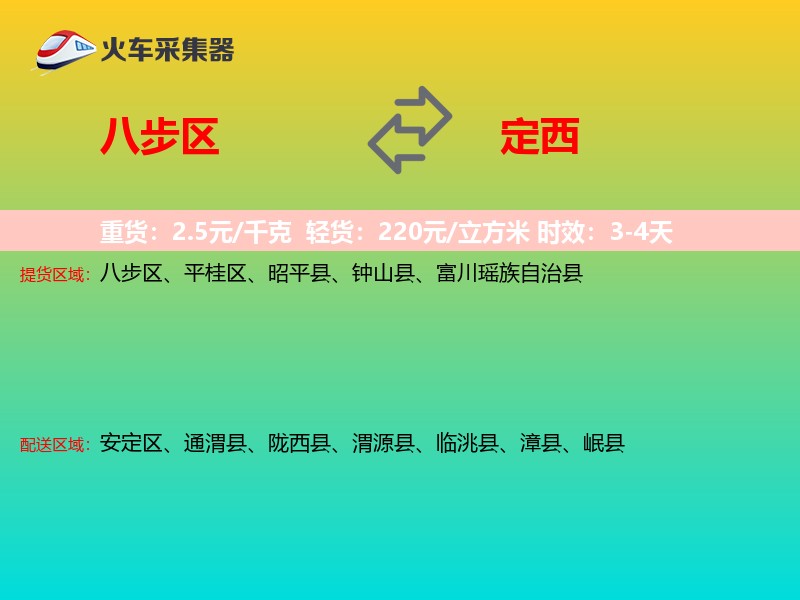 八步区到定西物流专线