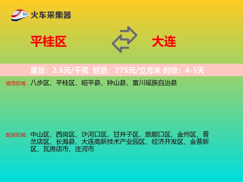 平桂区到大连物流专线