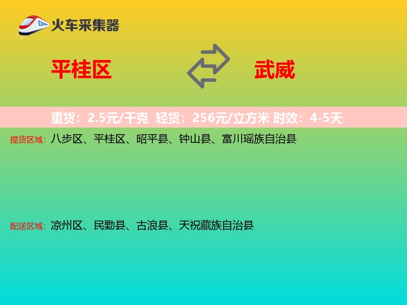 平桂区到武威物流专线