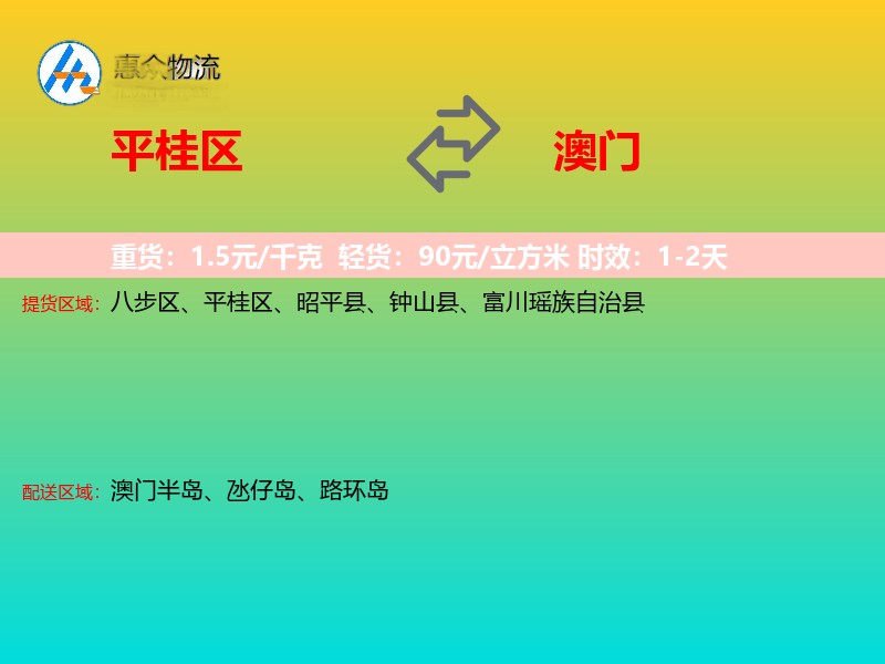 平桂区到澳门轿车托运