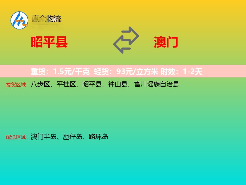 昭平县到澳门长途搬家