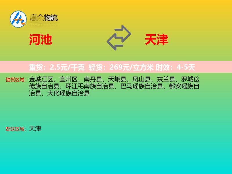 河池到天津长途搬家