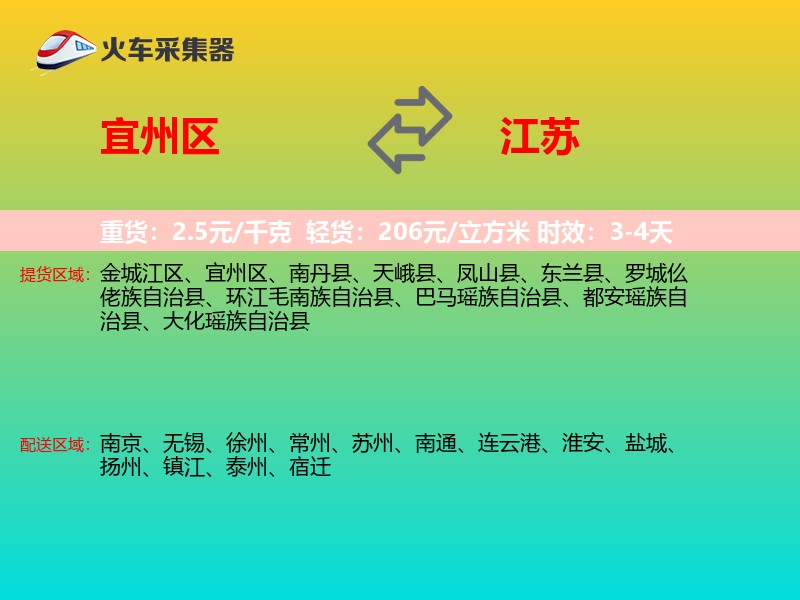 宜州区到江苏物流专线
