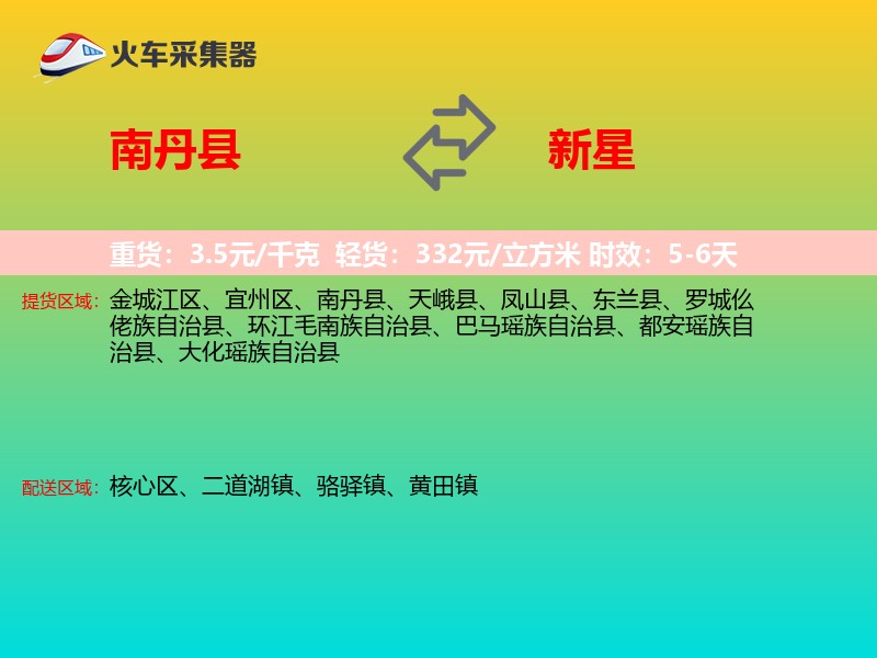 南丹县到新星物流专线