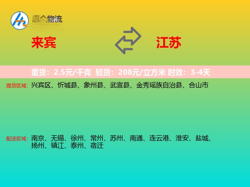 来宾到江苏长途搬家