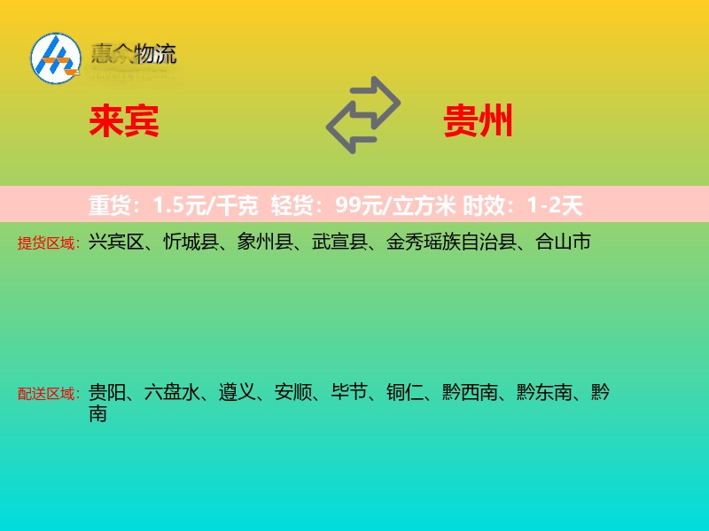 来宾到贵州轿车托运