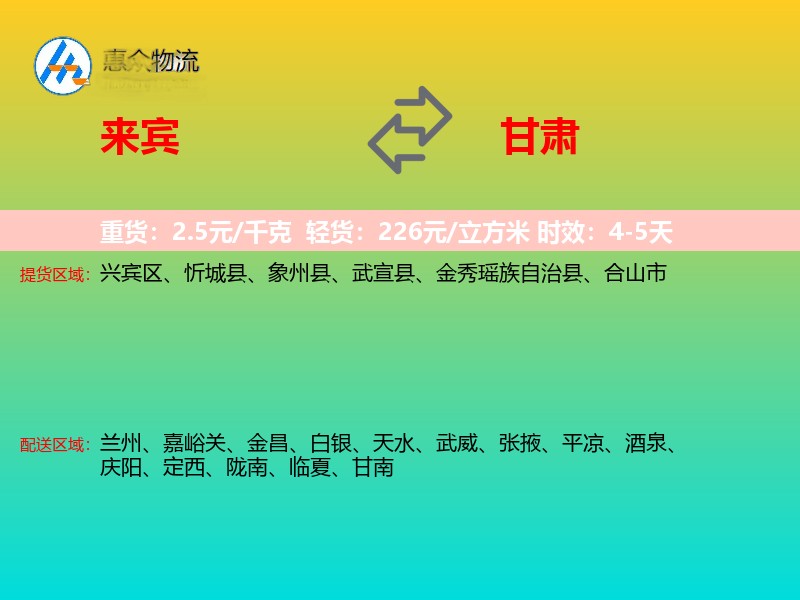 来宾到甘肃长途搬家
