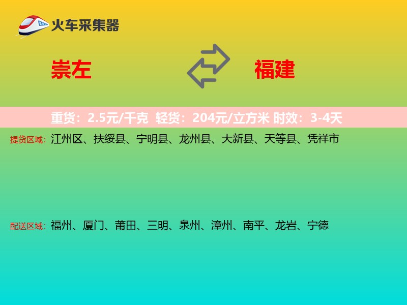 崇左到福建轿车托运