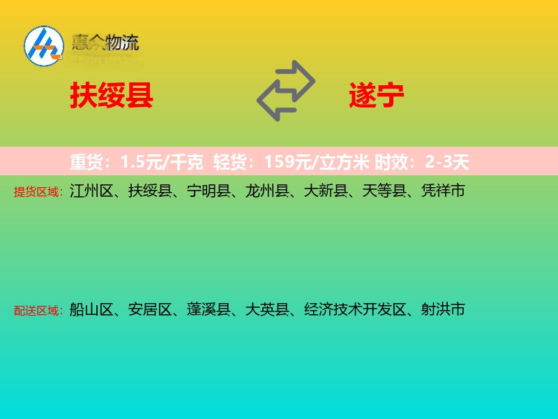 扶绥县到遂宁物流专线