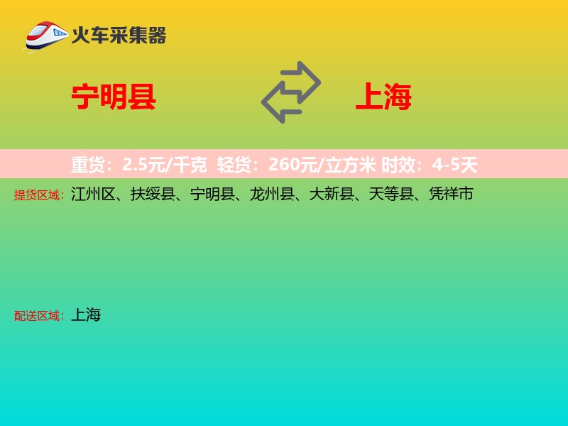 宁明县到上海长途搬家