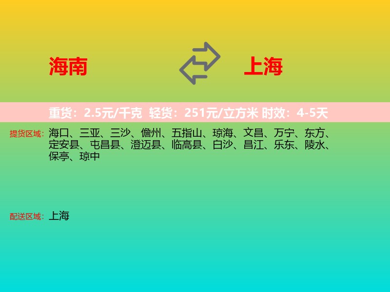 海南到上海长途搬家