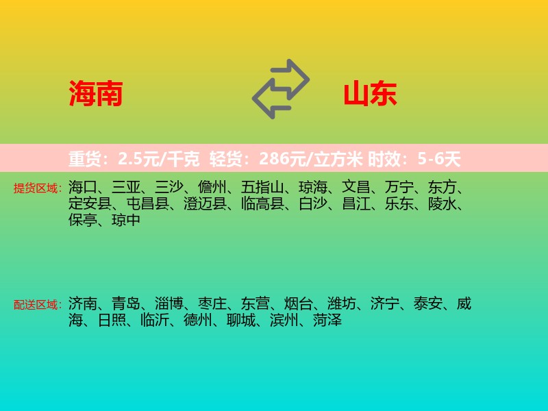 海南到山东长途搬家
