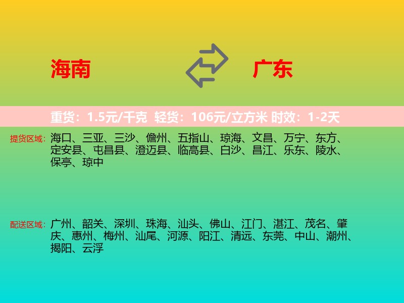 海南到广东长途搬家