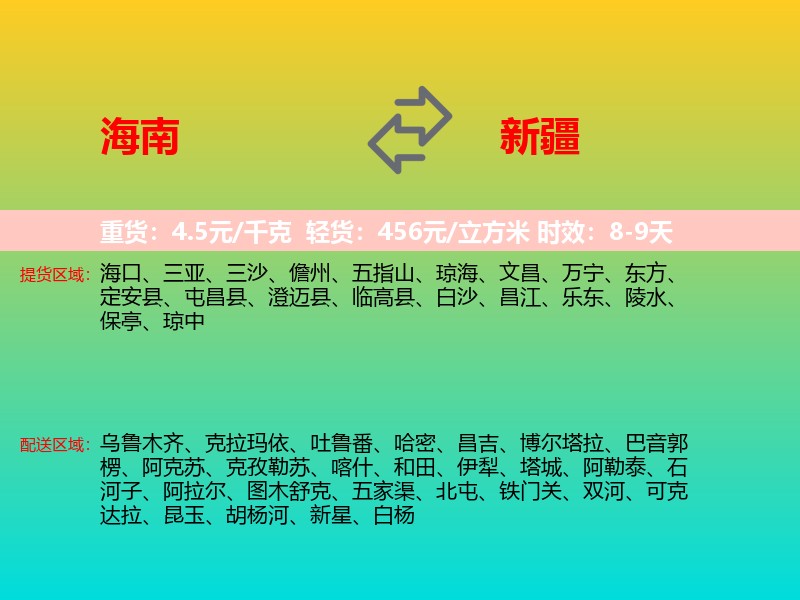 海南到新疆长途搬家