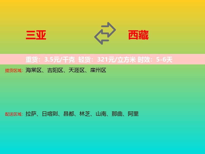 三亚到西藏长途搬家