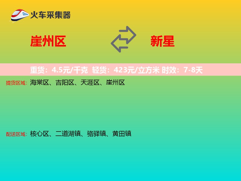 崖州区到新星物流专线