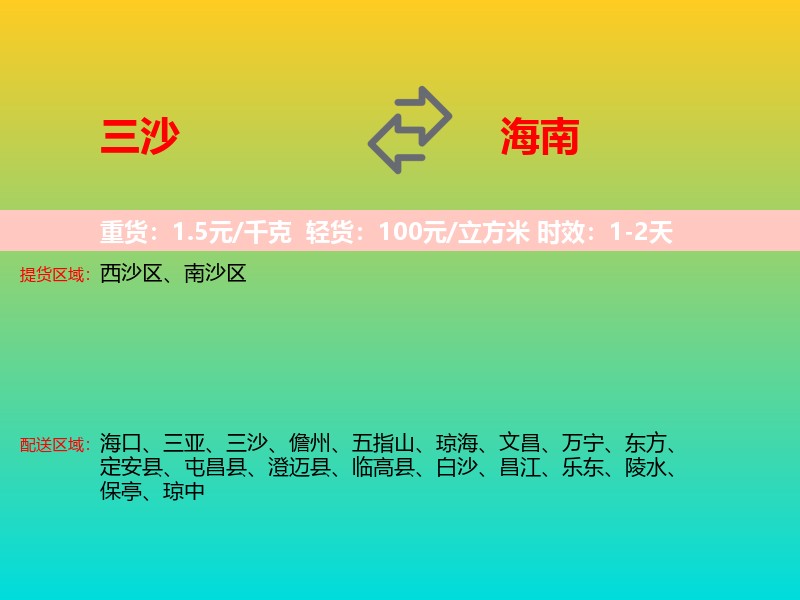 三沙到海南长途搬家