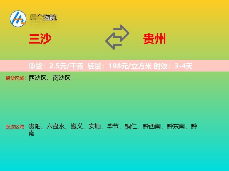 三沙到贵州长途搬家