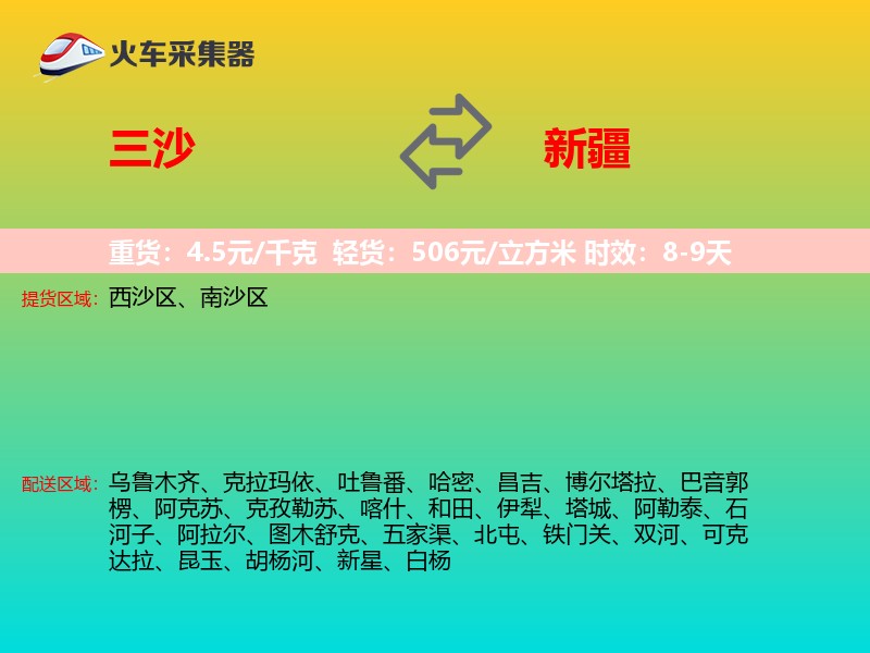 三沙到新疆轿车托运