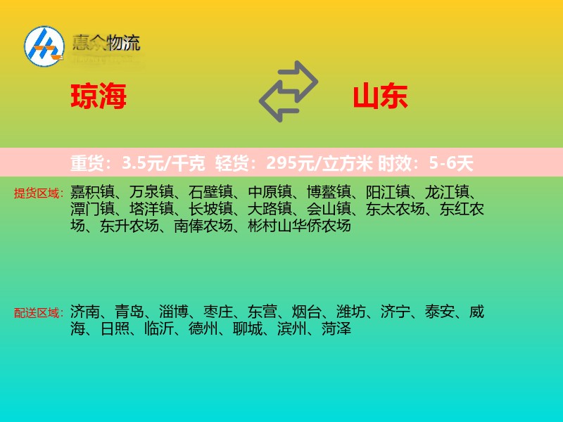 琼海到山东轿车托运