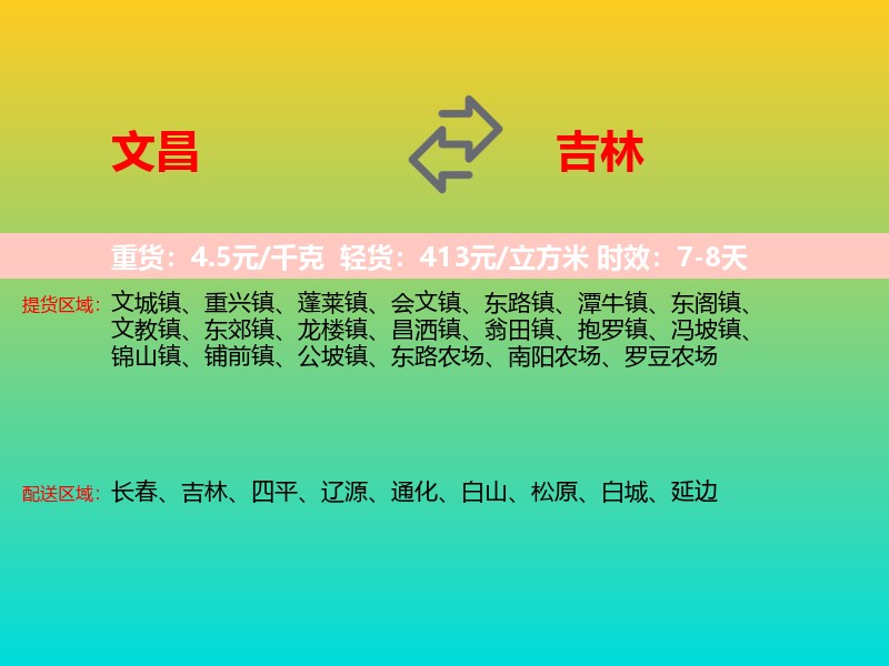 文昌到吉林长途搬家