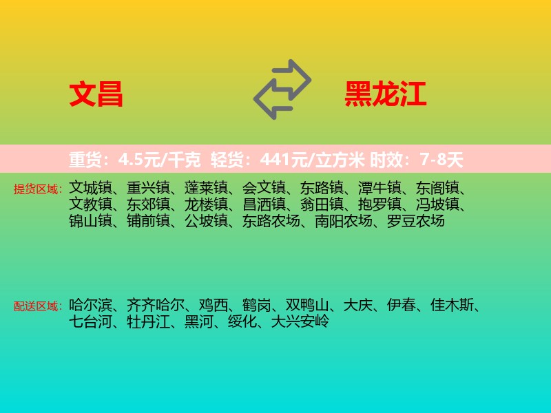 文昌到黑龙江长途搬家