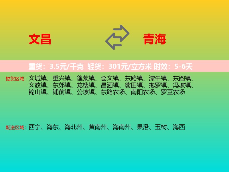 文昌到青海长途搬家