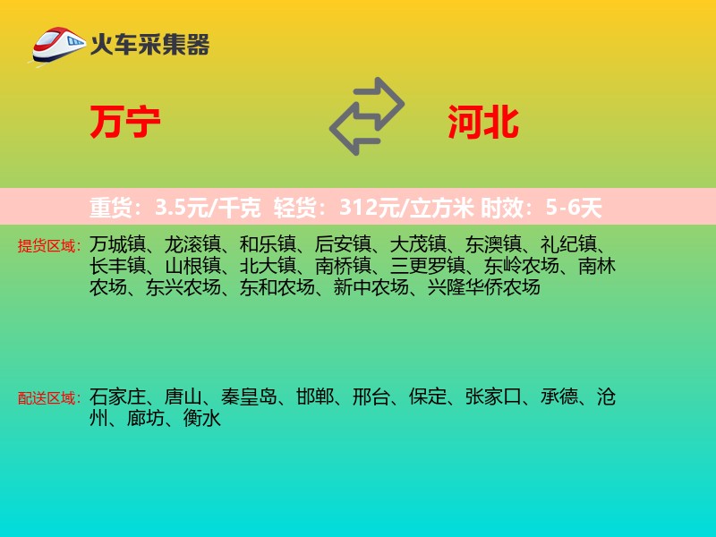 万宁到河北长途搬家