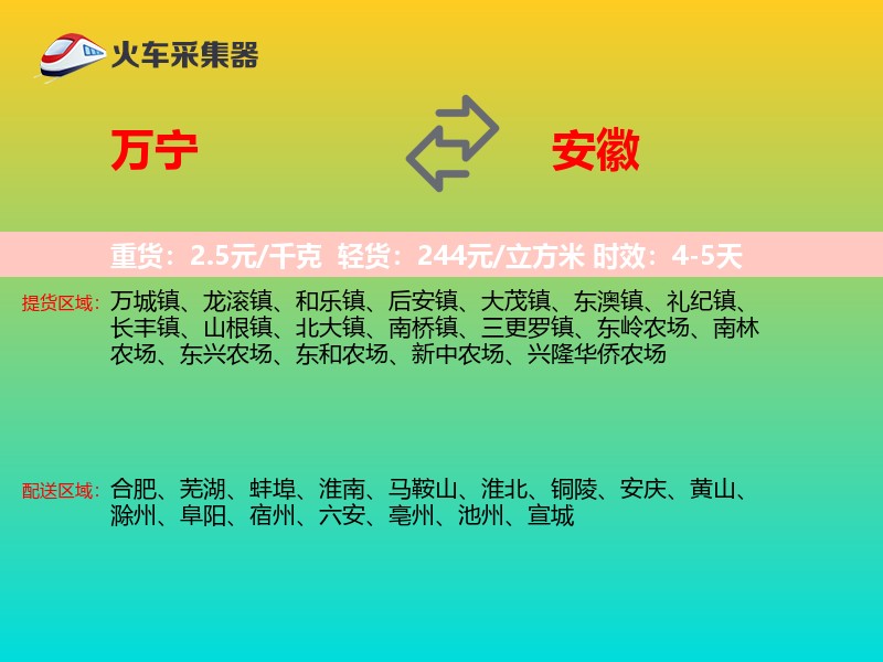 万宁到安徽长途搬家