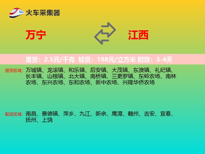 万宁到江西长途搬家