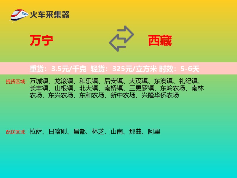 万宁到西藏物流专线