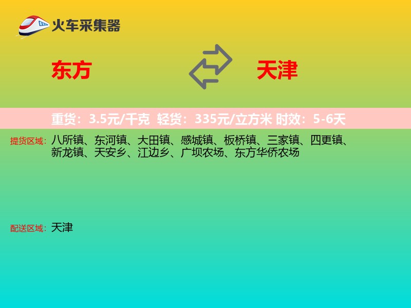 东方到天津轿车托运
