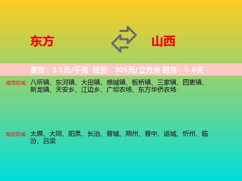 东方到山西长途搬家