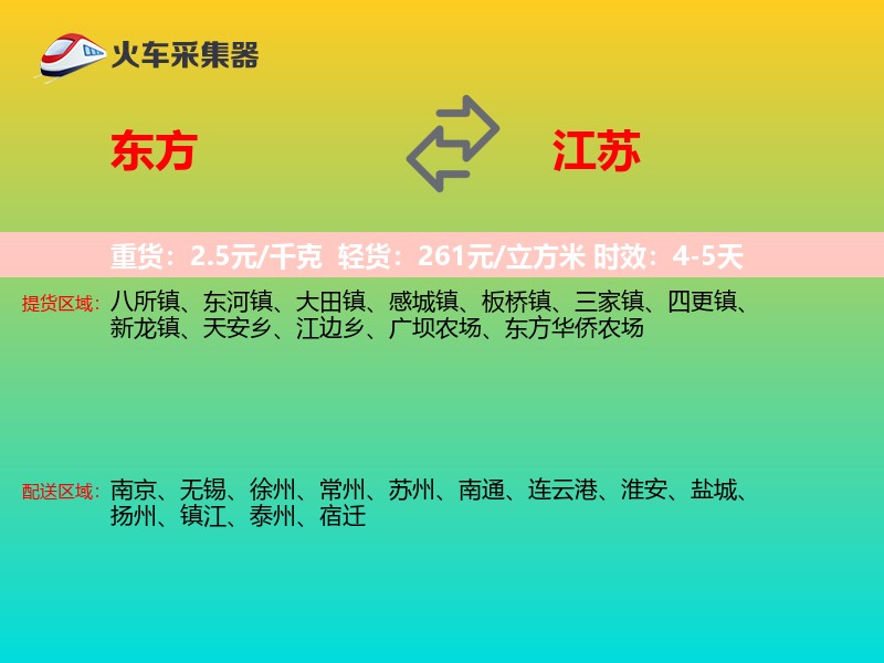 东方到江苏轿车托运