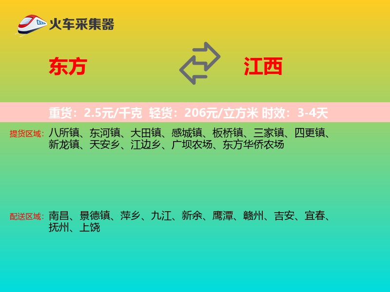 东方到江西长途搬家