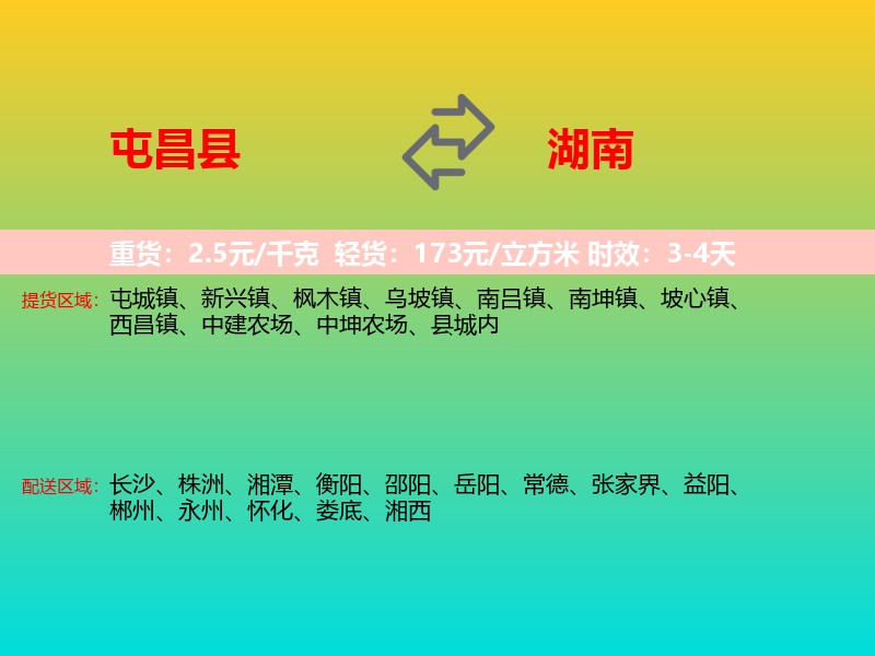 屯昌县到湖南长途搬家
