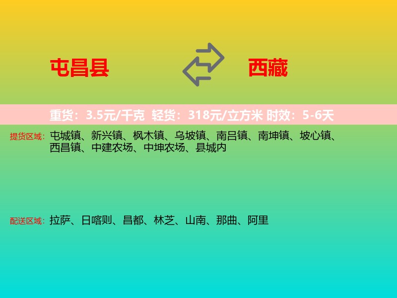 屯昌县到西藏长途搬家