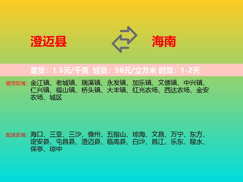 澄迈县到海南长途搬家