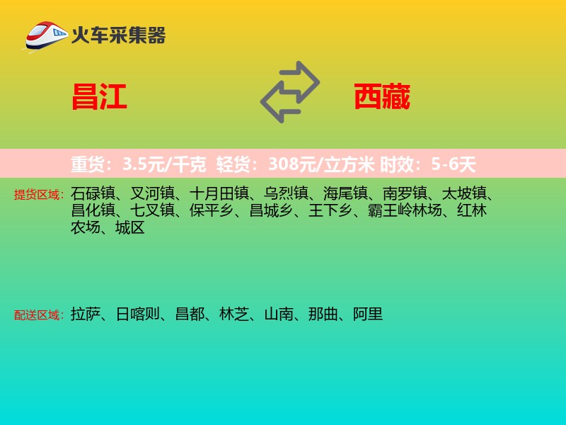 昌江到西藏物流专线