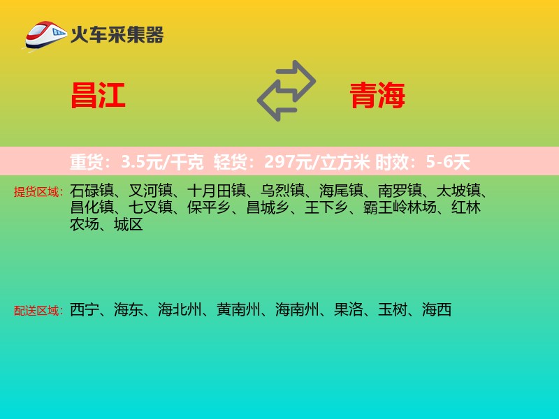昌江到青海物流专线
