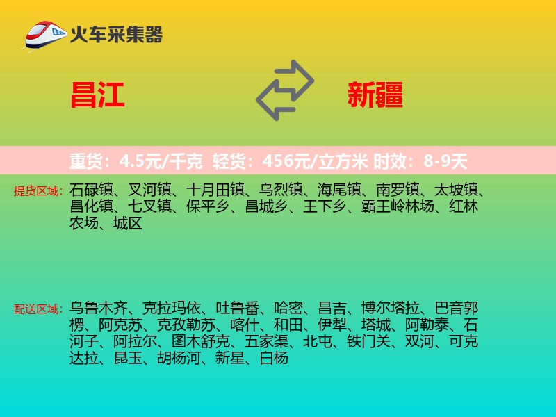 昌江到新疆物流专线