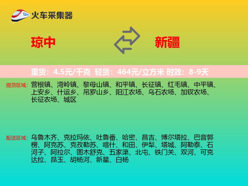 琼中到新疆长途搬家