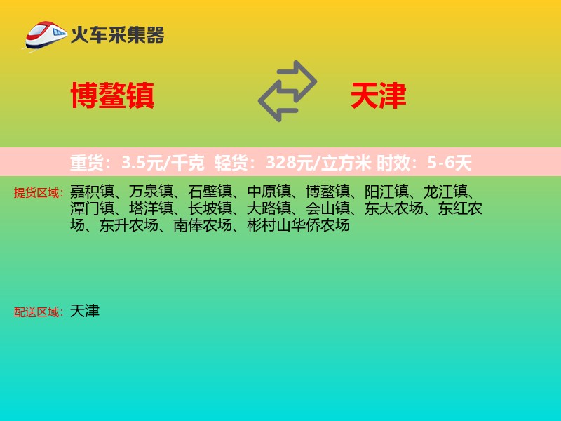 博鳌镇到天津物流专线
