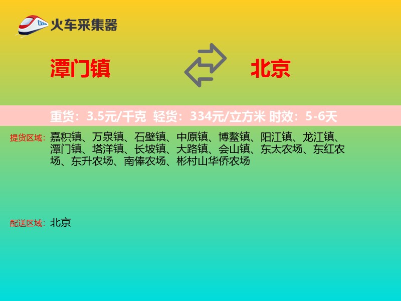 潭门镇到北京物流专线