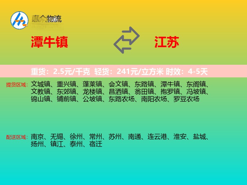 潭牛镇到江苏长途搬家