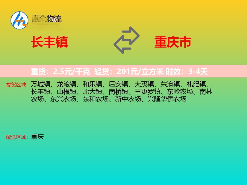 长丰镇到重庆市轿车托运