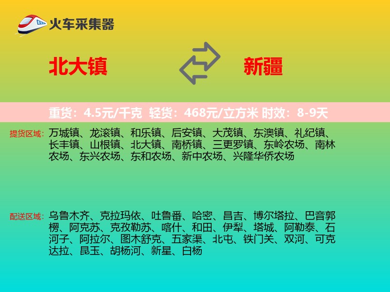 北大镇到新疆长途搬家